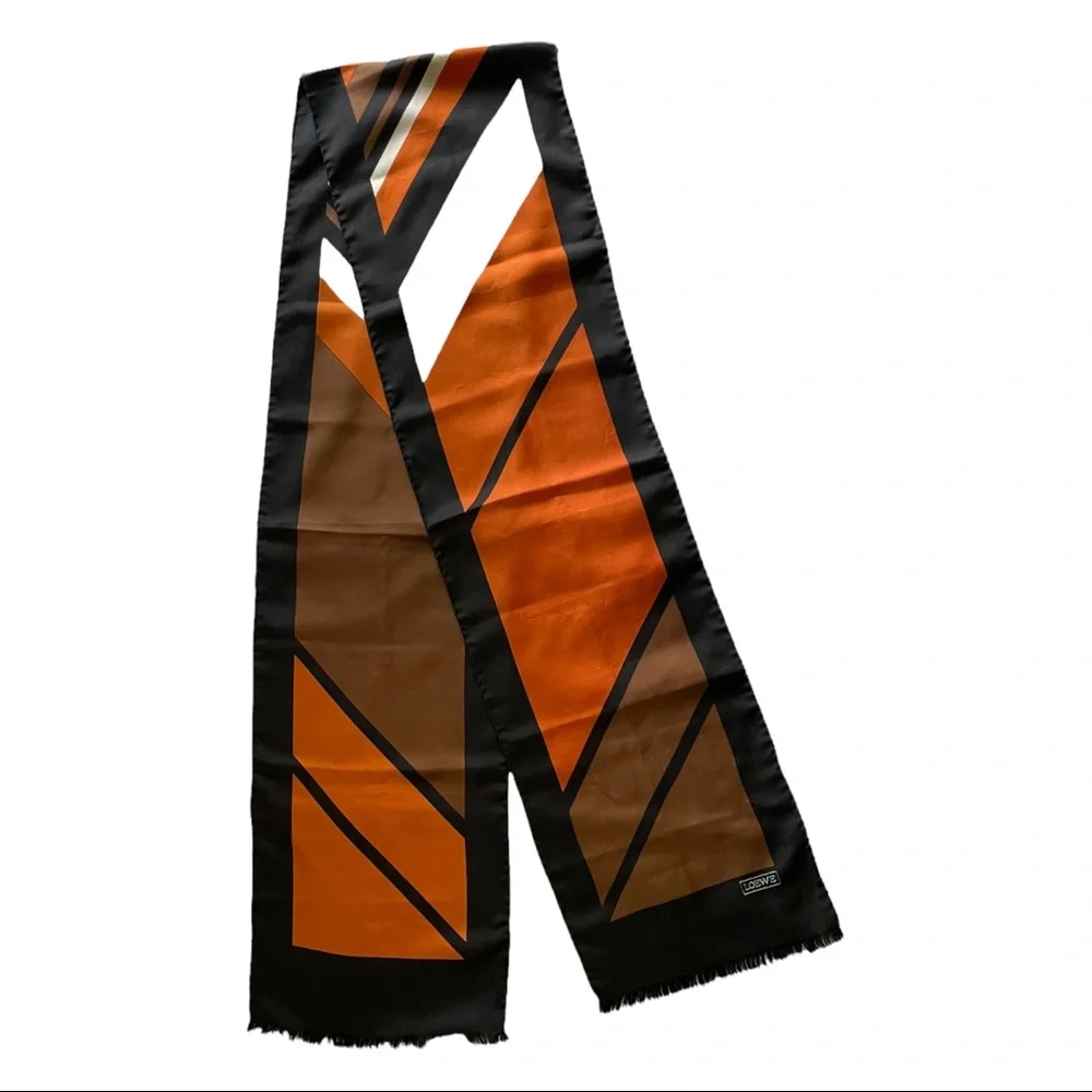 LOEWE Silk Fringe Scarf Hand Rolled